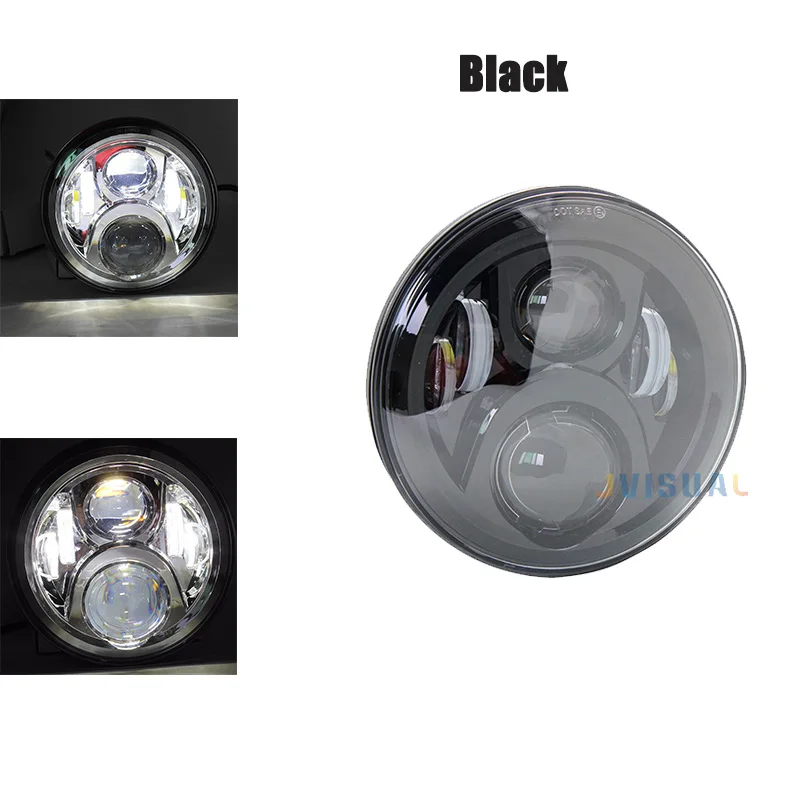 1x 60W headlight 7 дюймов мотоцикл передний 883 проектор светодиодный Хром Корпус ведро для Yamaha Honda Suzuki " круглые фары - Цвет: 1x 60W headlight
