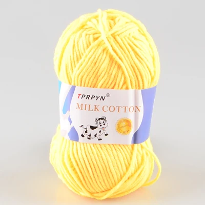 04 chicken yellow TPRPYN 1 шт. = 50 г пряжа для вязания крючком из молочного хлопка, мягкая теплая Детская Пряжа для ручного вязания - Цвет: 04 chicken yellow