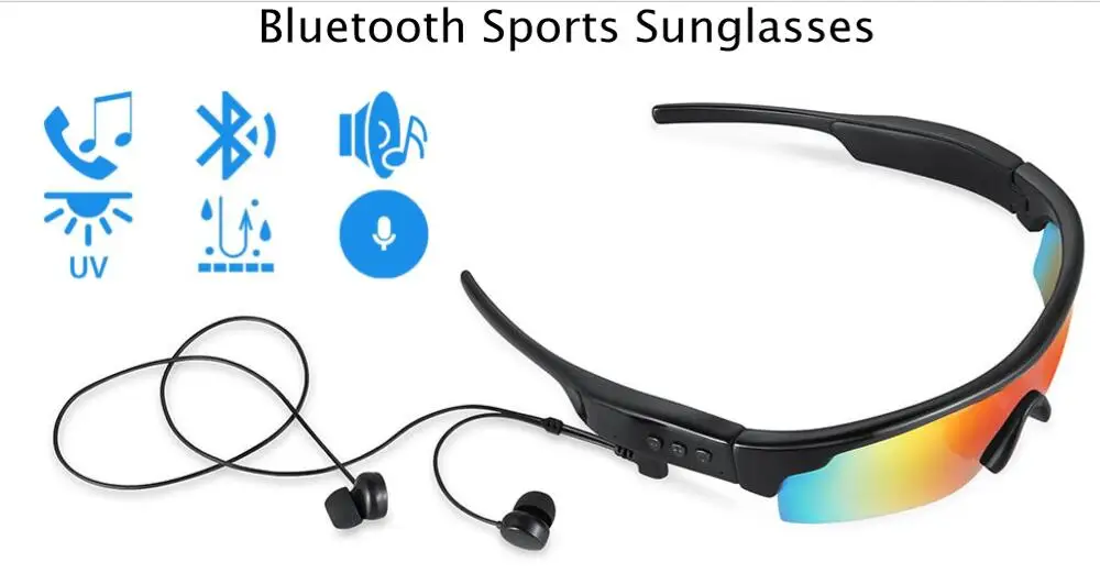 Bluetooth Смарт спортивные солнцезащитные очки беспроводные стерео музыкальные солнцезащитные очки Спортивная гарнитура наушники двойные микрофоны УФ Защита 400 нм