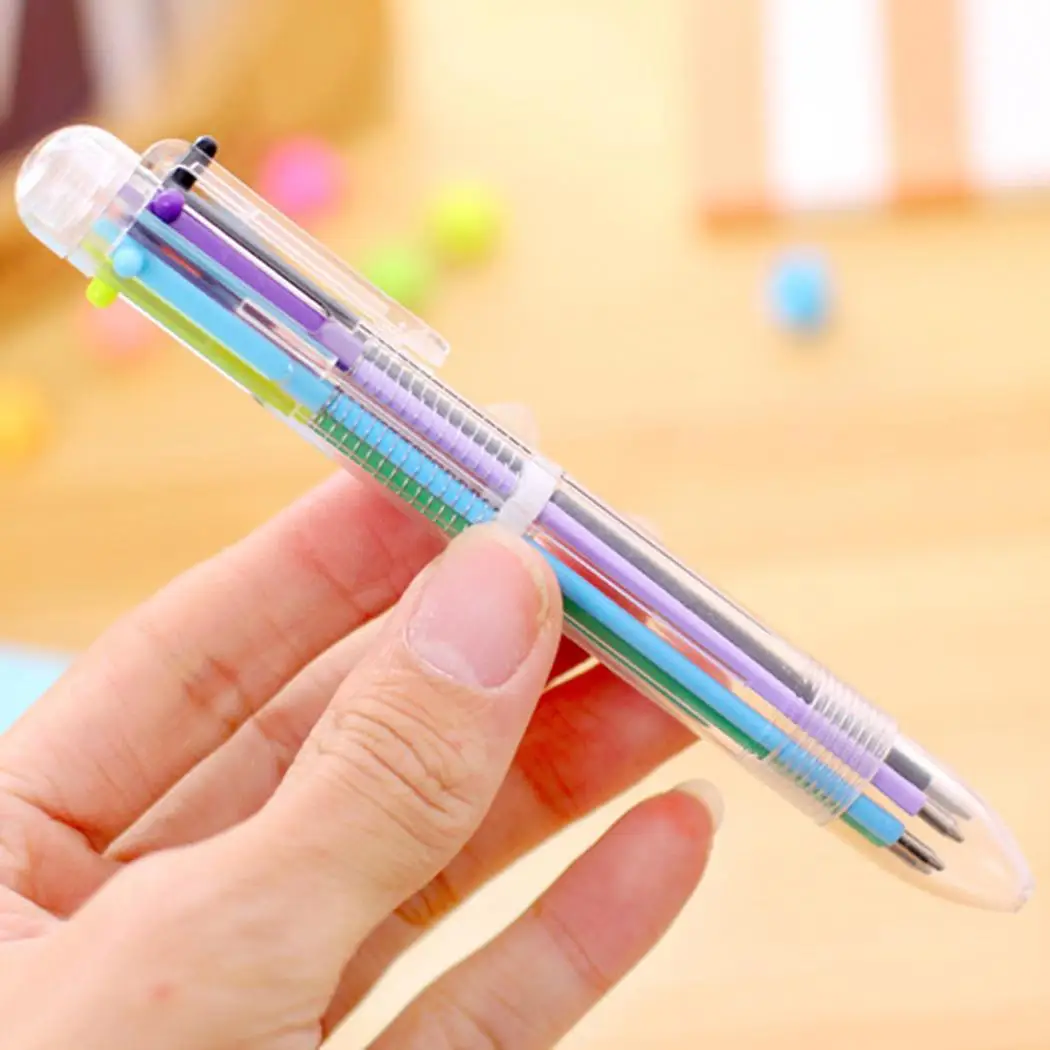 6 видов цветов прозрачная мультяшная шариковая ручка креативная милая цветная