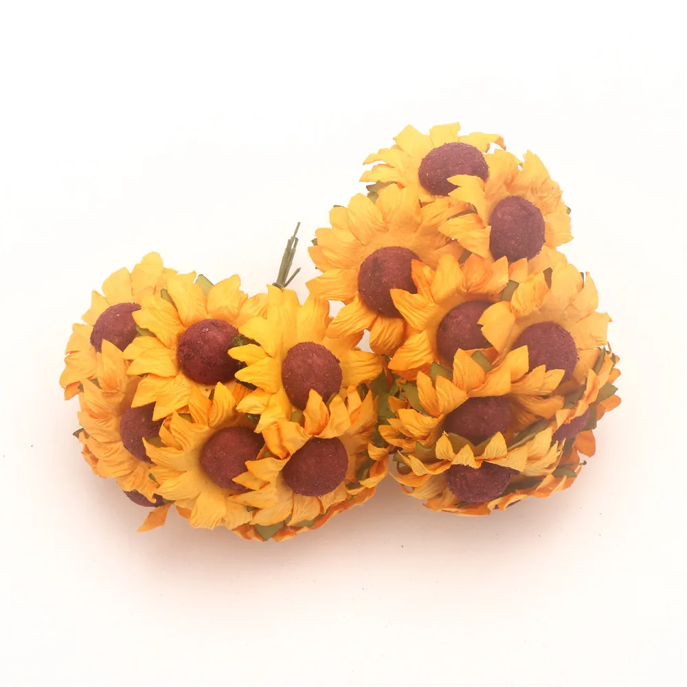 

Искусственные сухие цветы PipiFren, высушенные растения, подсолнухи для осеннего украшения, для дома, свадьбы, искусственные растения из бумаги...