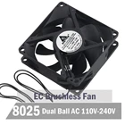 5 шт. Gdstime 80 мм 8 см 8025 ЕС вентилятор шарикоподшипник AC 110 в 115 в 120 в 220 в 240 в EC Бесщеточный Охлаждающий вентилятор осевой вентилятор