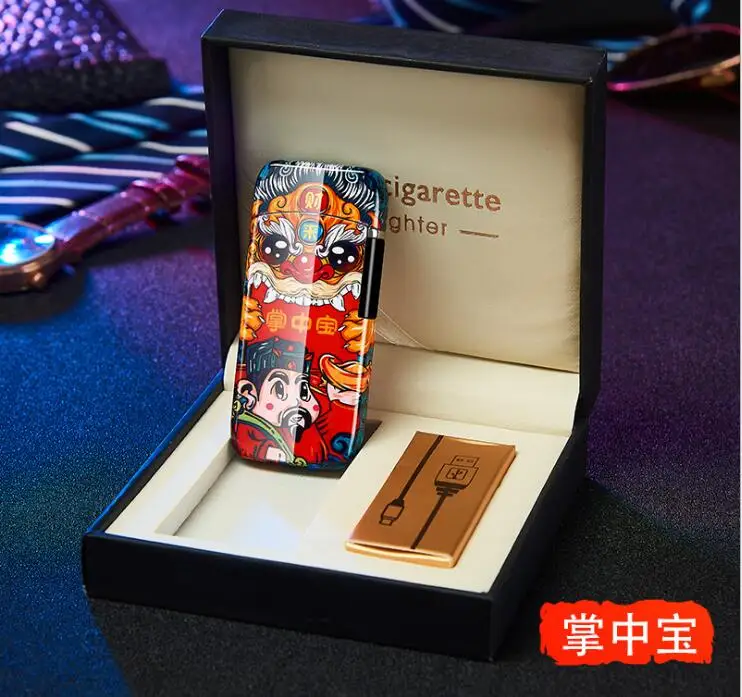 Интеллигентая(ый) сенсорный дуговая Зажигалка зарядное устройство USB Зажигалка курения подарок принтом «Тигр», «дракон - Цвет: 3