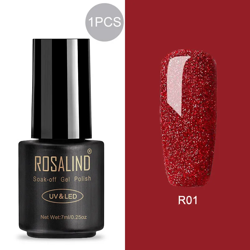 ROSALIND 7 мл Гель-лак для ногтей художественный Гель-лак для ногтей Набор для маникюра впитывающий белый праймер Полупостоянный УФ-гель Гибридный лак - Цвет: RAR01