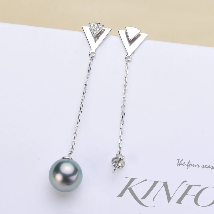 

925 Sterling Silver Pearl Party Earrings Mountings Classical Silver Jewelry Parts Fittings Women's Accessories