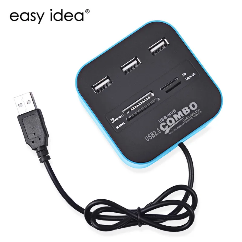 Usb концентратор с несколькими портами 3 Порты + устройство для чтения карт памяти 2