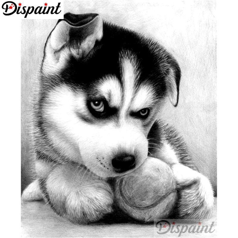 

Dispaint Full Square/Round Drill 5D DIY Diamond Painting "Animal dog" Embroidery Cross Stitch 3D Home Decor A10526