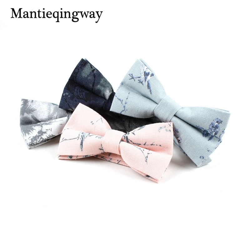 Mantieqingway бренд хлопок Свадебный Цветочный галстук-бабочка для мужчин костюм повседневный мужской галстук бизнес Bowkont для мужчин Papillon подарки