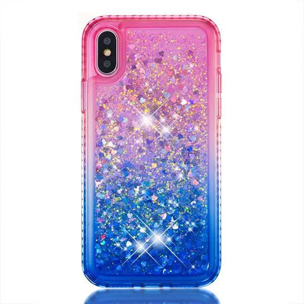 Алмазный блестящий чехол для iPhone 5 5S SE 6 6S 7 8 Plus X XS max XR Coque жидкий зыбучий песок плавающий блестящий чехол - Цвет: Фиолетовый