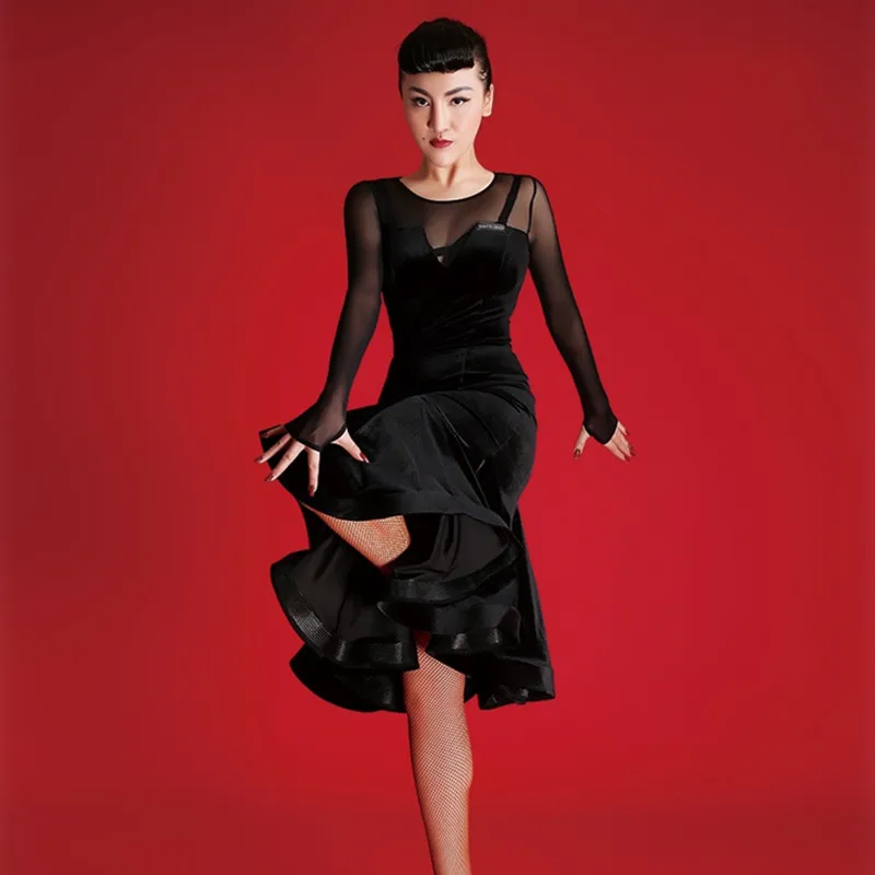 Леопардовые костюмы для латинских танцев женщин платье танцевальные платья с