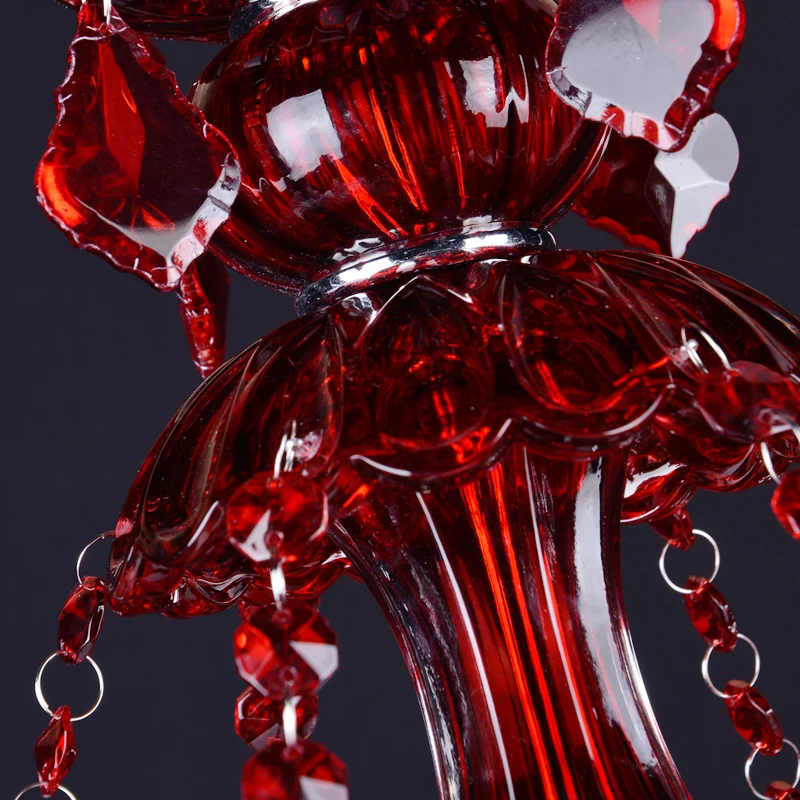 Европейские Роскошные хрустальные люстры K9 красного цвета для столовой гостиной