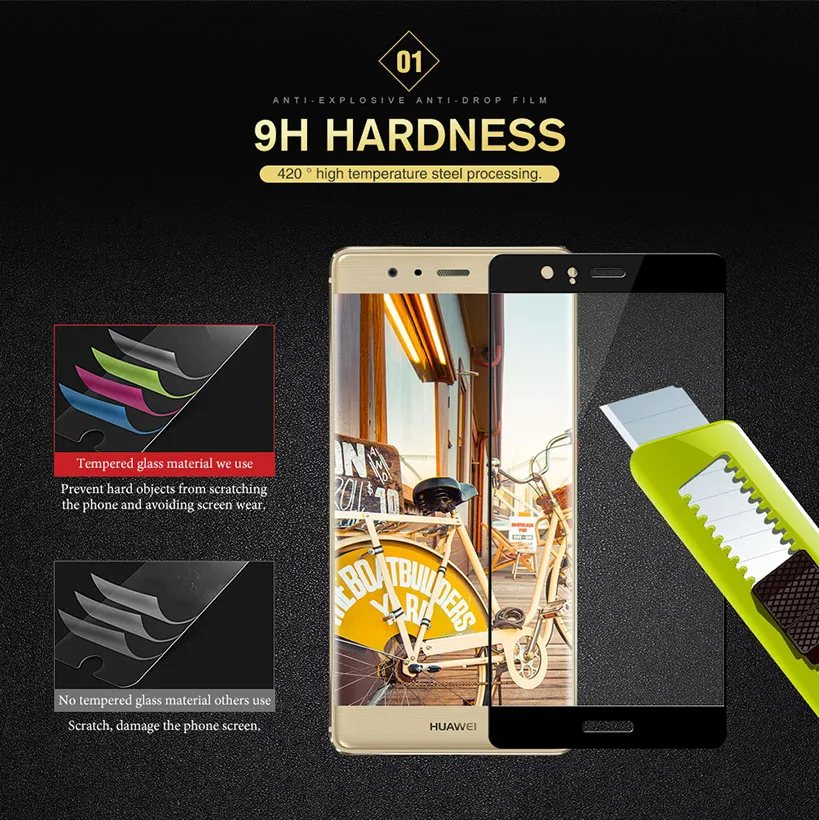 Derozan Экран протекторы для huawei P9 Стекло для huawei P9 закаленное Стекло 3D с загнутыми краями на весь экран пленка EVA-L09 EVA-L19 EVA-L29