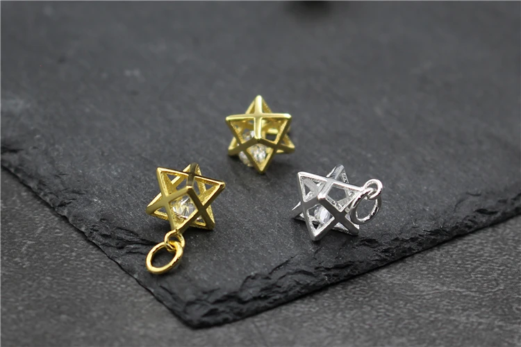 Authentic 925 Sterling Silver Color Star Zircon Charm Bracelet Beads Fit Pendant Bracelet Beads DIY Jewelry