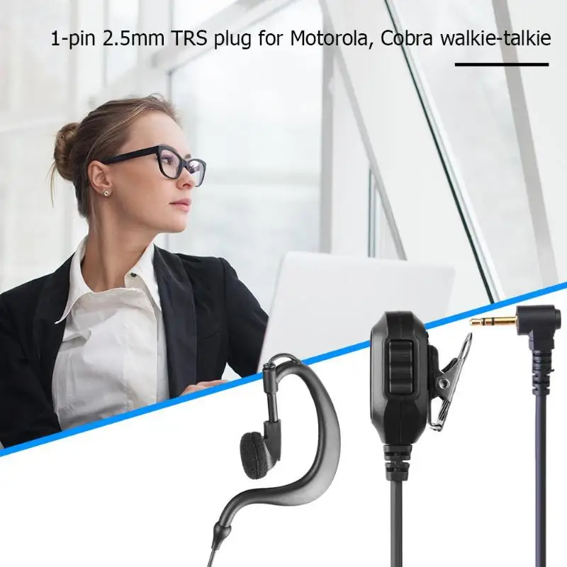 G Shape 2.5mm 1Pin Earphone Earpiece with PTT Mic for Motorola Cobra Radio | Электроника