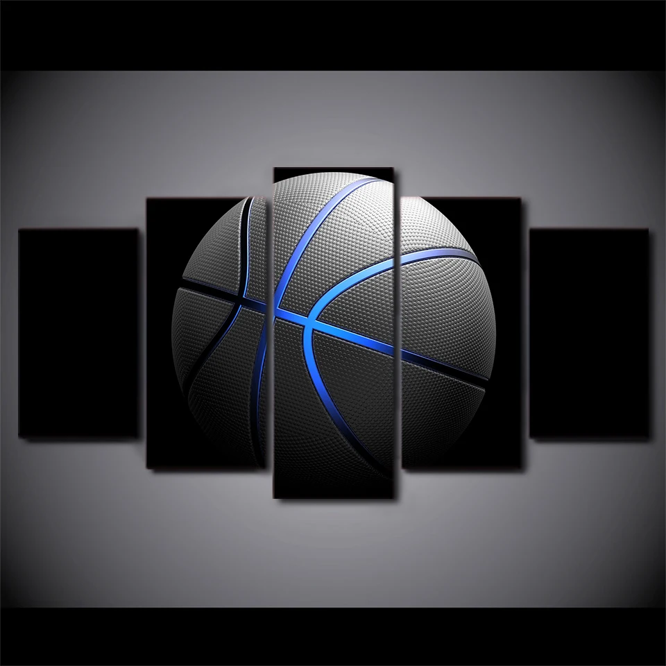 

Canvas Art Prints Modern Frames For Paintings Decorative 5 Panel Basketball Wall Picture For Home Decoration Painting Kids Room
