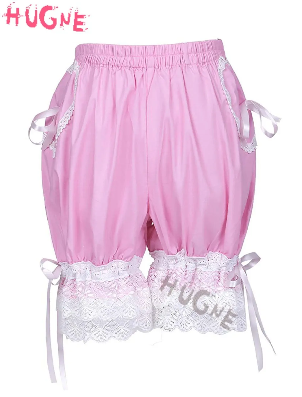 Милые розовые шаровары в стиле &quotЛолита&quot для школьников кружевные шорты с
