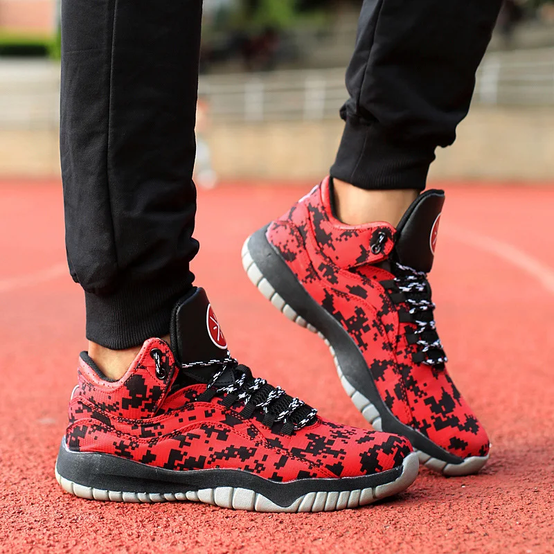 Для мужчин камуфляж баскетбольной обуви бренда Нескользящие Спортивная обувь