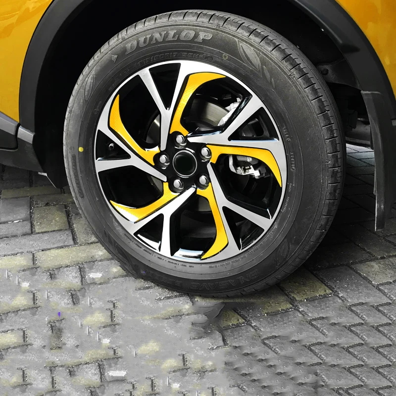 Yellow 1pc Светоотражающая лента Наклейка для TOYOTA CHR C-HR наклейка на обод наклейка S - Название цвета: Yellow 1pc