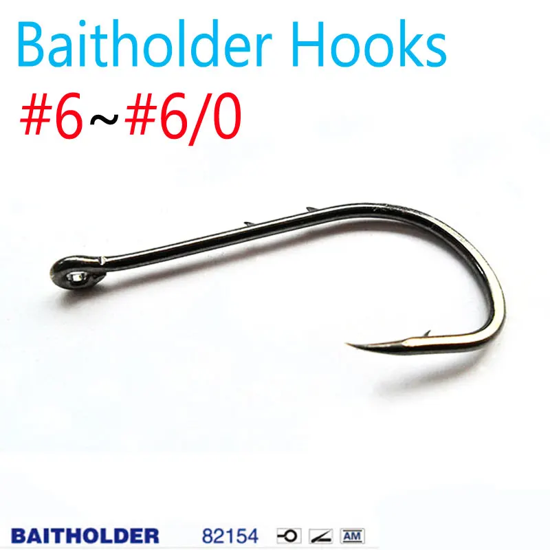 

100PCS High Carbon Steel Baitholder Fishing Hook Barbed Fish Hooks Worm Lures Holder Size #6~#6/0