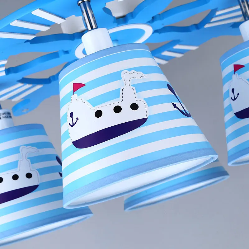 Модные детские потолочные светильники Пиратская лодка рулевое колесо