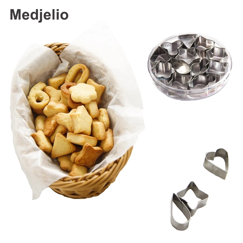 Medjelio 12 шт. форма для печенья из нержавеющей стали Форма овощей кухонная выпечки