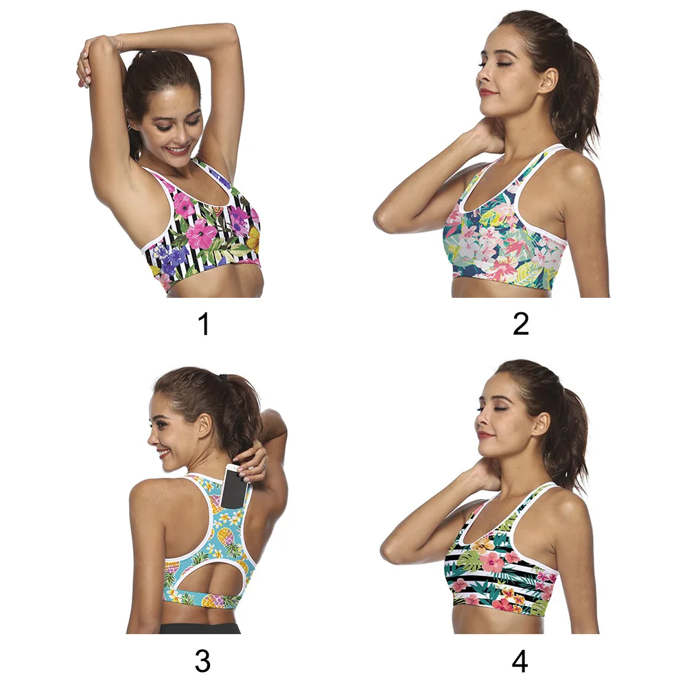 Hot Women Sports Bra Back Pocket Padded Running Activewear Tank Tops DO2 | Спорт и развлечения