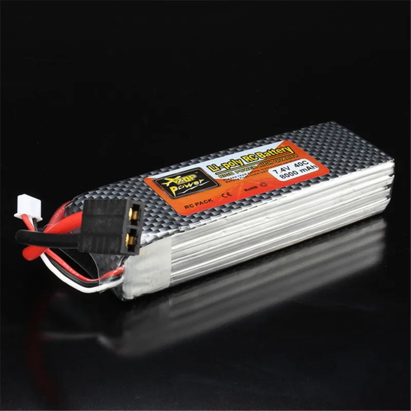 Аккумуляторная батарея Lipo ZOP power 7 4 В 8000 мАч 2 S 40C Fortrx штекер с батареей