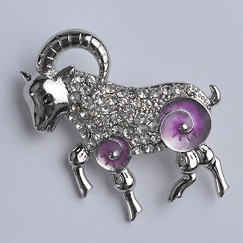 Purple Новинка, модные броши в виде овцы для женщин, брошь в виде костюма, стразы, три цвета, Классическая Брошь в виде овцы, шиджаб, булавки X1649 - Окраска металла: Purple
