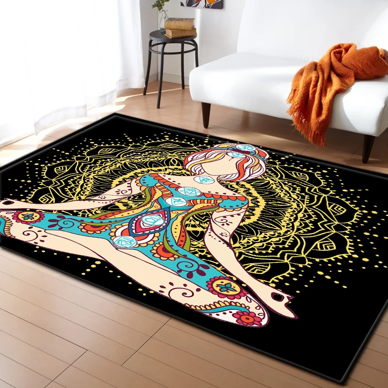 Koop Nordic Tapijten Zachte Flanellen Yoga Gedrukt Karpetten Parlor Mat Tapijten Anti-Slip Grote Tapijt Tapijt Voor Woonkamer Decor