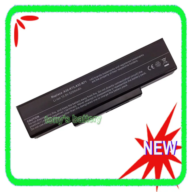 Аккумулятор для ноутбука ASUS A72 A72D A72J A72JR K72 K72D K72F K72J K72Q K72S X77 X77J X77JQ N71|battery for asus|battery