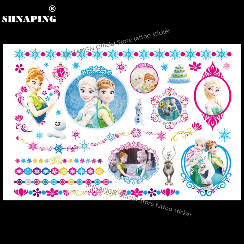 SHNAPIGN ледяная принцесса сестра ребенок временная татуировка боди арт флэш тату