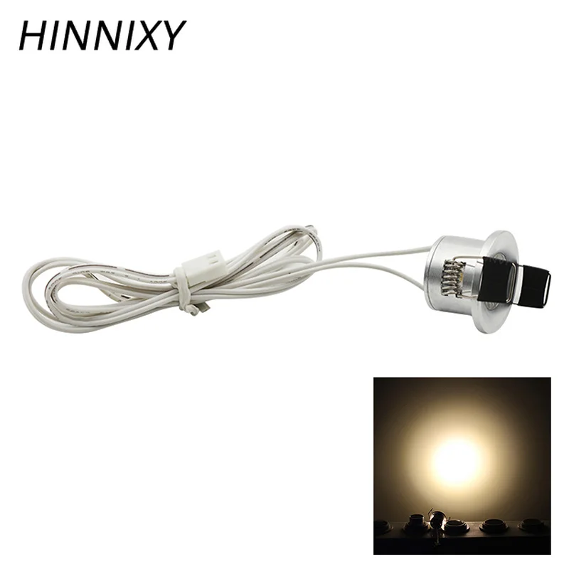 Hinnixy LED 1 5 Вт Серебристые мини светильники для шкафа белый черный 27 мм С Вырезанным