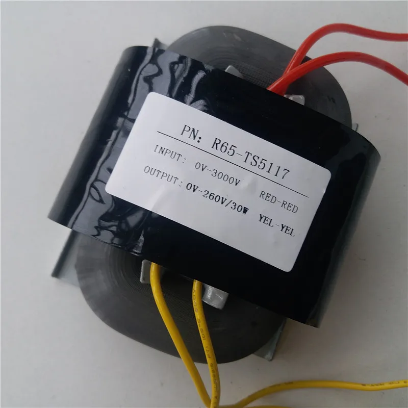 260V 0.11A высоковольтный трансформатор R Core R65 пользовательский 3000V вход 30VA с медным щитом для источника