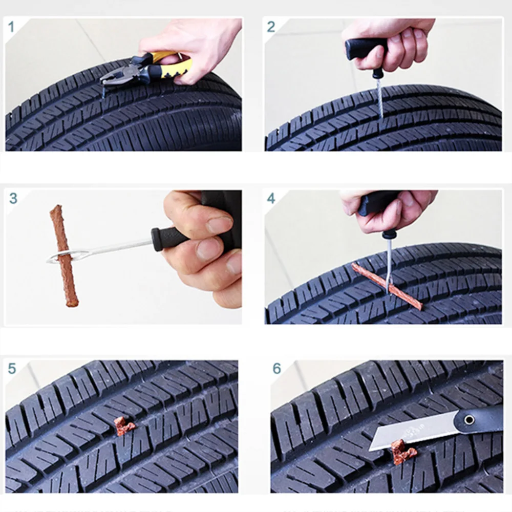 1 Set Professional Auto Car Tire Repair Kit Bike Tubeless Tyre Puncture Plug Tool Accessories |