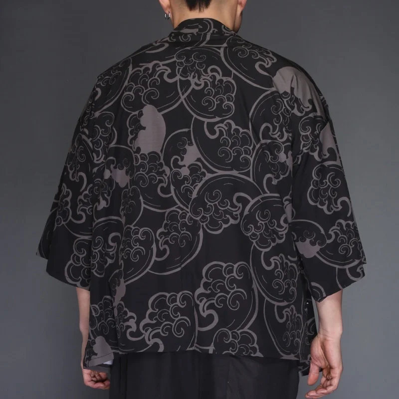 Японское кимоно мужская рубашка юката haori obi одежда самураев мужское кардиган TA492