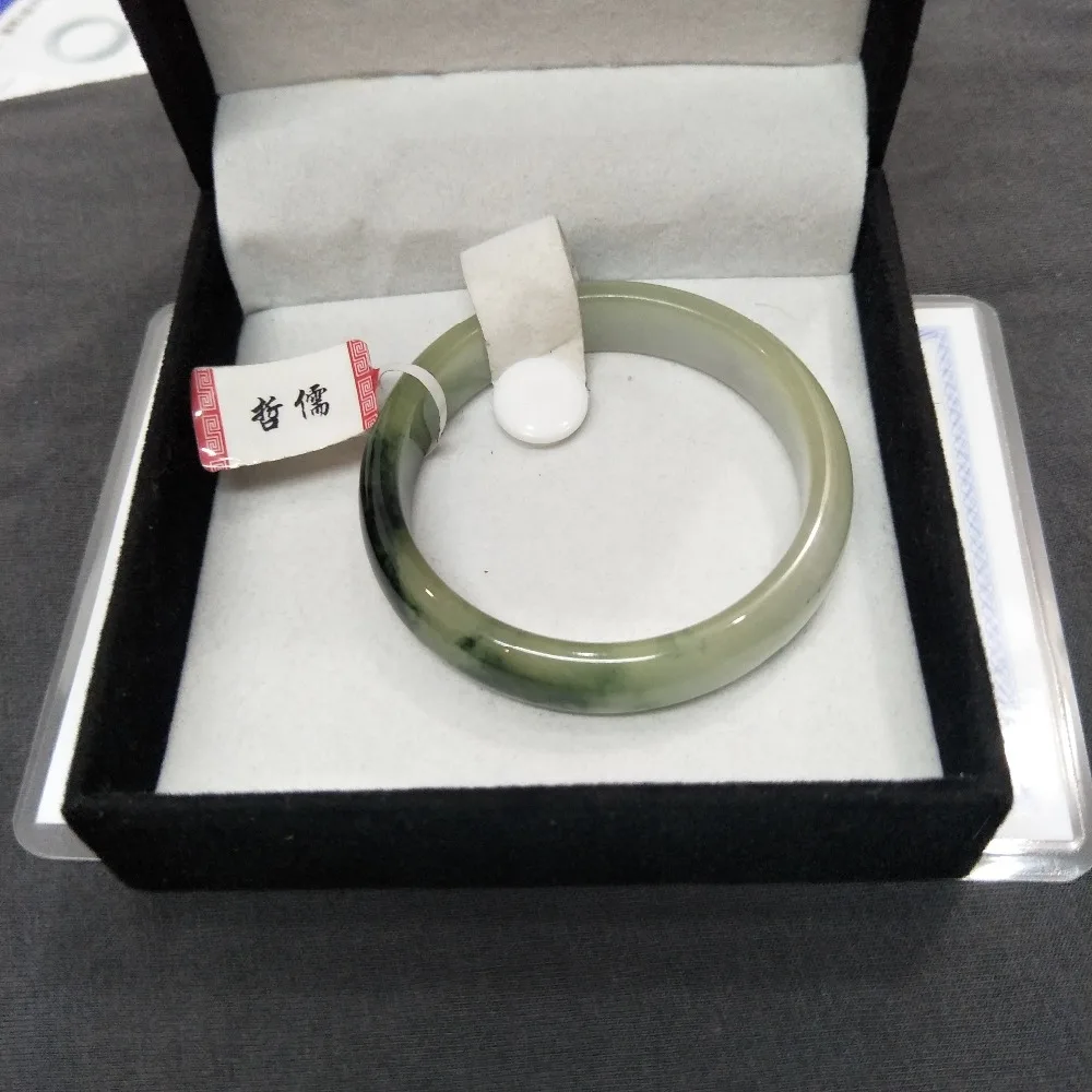 

Send A certificate natural Jadeite bracelets plain and elegant light green two-color 54-61mm women's bracelet jewelry