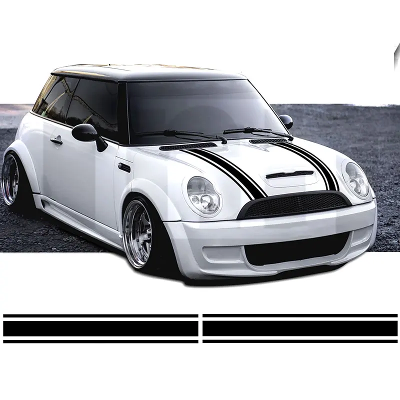 2 шт. для MINI One Cooper капот полосы виниловая Графика наклейки раскраске da4-0023 |