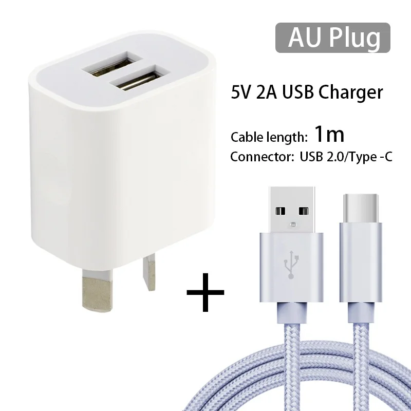 AU адаптер зарядное устройство + USB Type-C серебряный кабель для Huawei P20 P30 Mate 20/OPPO R17 Find