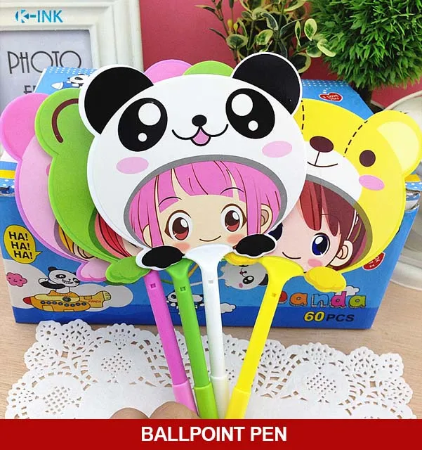 

50 шт./лот, шариковая ручка с героями мультфильмов, kawaii, летняя Шариковая ручка для детей, как школьная стационарная ручка с вентилятором