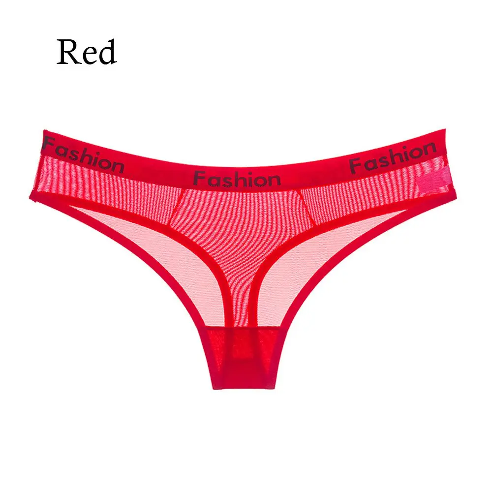 red Спортивный стиль, дизайнерские женские трусики, прозрачные трусики, модное хлопковое женское нижнее белье, бесшовные трусики сексуальное женское нижнее белье - Цвет: red