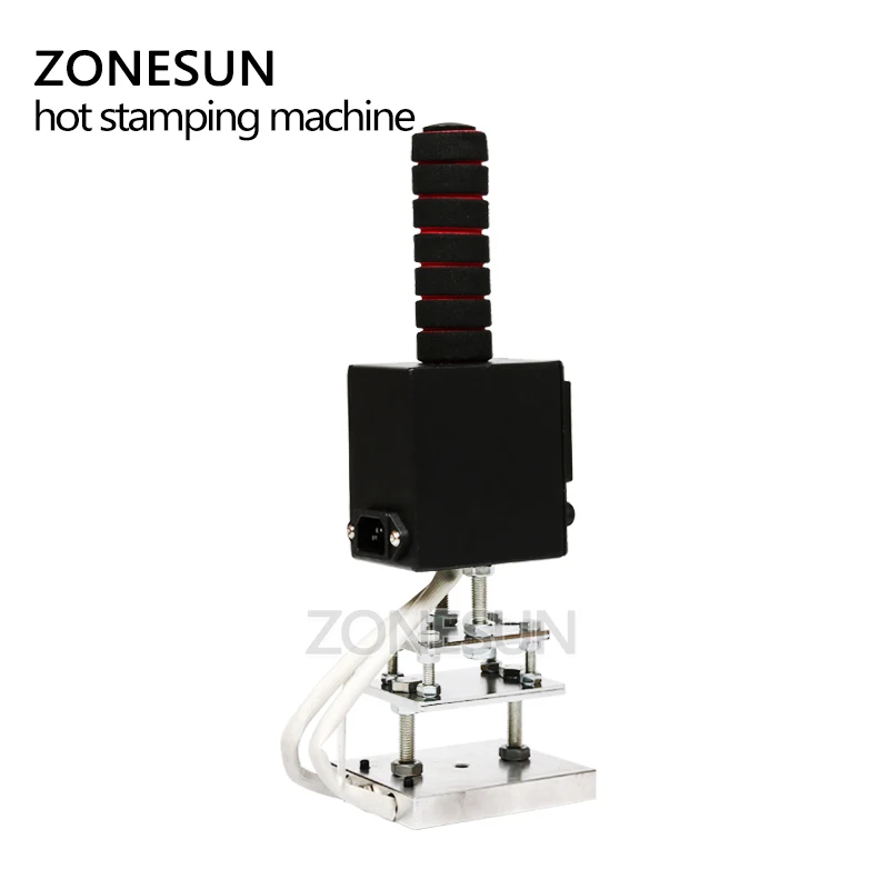 

ZONESUN Portable LOGO Paper Metal Hot Foil Stamping Leather Embossing Machine Heat Press Machine Punch Press Branding Iron