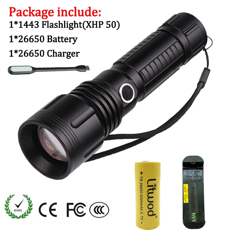 Option 3 Litwod Z351446 светодиодный вспышка светильник CREE XHP70.2& XHP50 высокий мощный 50000LM тактический Водонепроницаемый фонарь светильник 18650& 26650 Фонари - Испускаемый цвет: Option 3