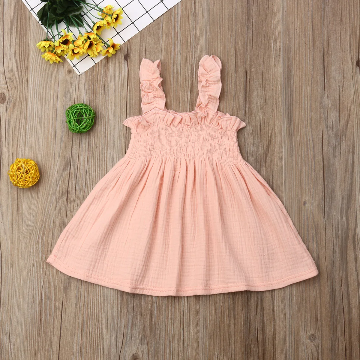 Детское летнее платье без рукавов до колена | Детская одежда и обувь