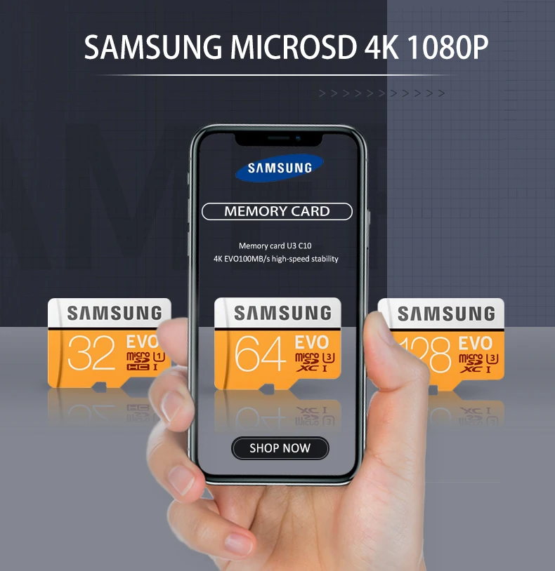 Карта памяти Micro SD SAMSUNG 32 Гб 64 Гб 128 ГБ 256B MicroSD карты SDHC SDXC Max 95Ms EVO 32 Гб 64 Гб C10 TF Транс флэш-карта Micro