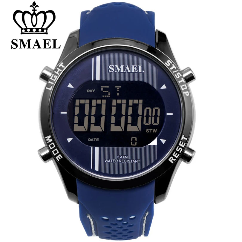 SMAEL Men Watches Outdoor Life Waterproof Sport Watch Men Military Led Digital Wrist Watch Fashion Male Clock Erkek Saat 2021 led waterproof digital watch men s fashion military sport watch luxurious casual male clock leather belt watch erkek kol saati