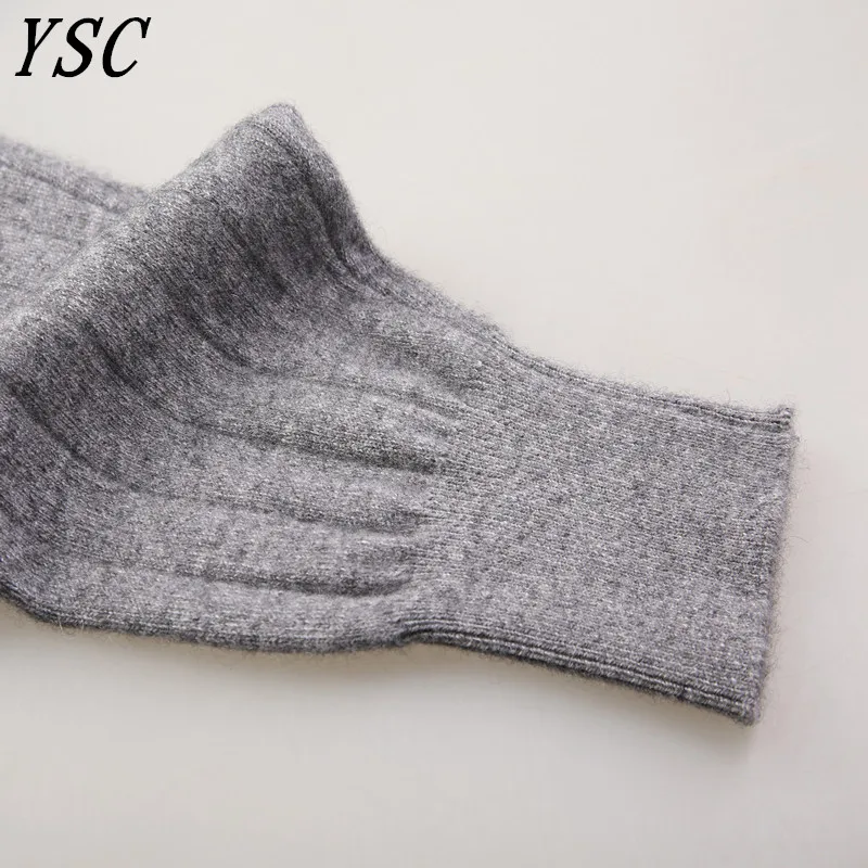 YUNSHUCLOSET новый стиль мужские кашемировые шерстяные теплые брюки трикотажные