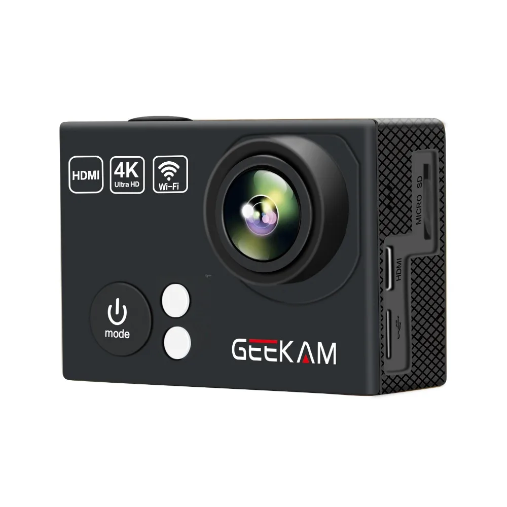 GEEKAM Экшн-камера H2R/H2 ультратонкий HD 4 K/25fps WiFi 2," 170D подводный водонепроницаемый велосипедный шлем Экстремальные виды спорта видео камера