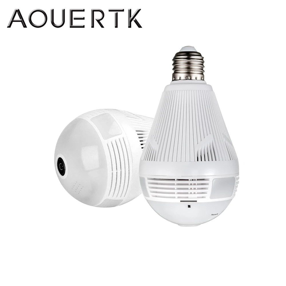 AOUERTK двойной свет 1080P WiFi CCTV рыбий глаз лампа ягненка ip камера 360 градусов Беспроводная панорамная