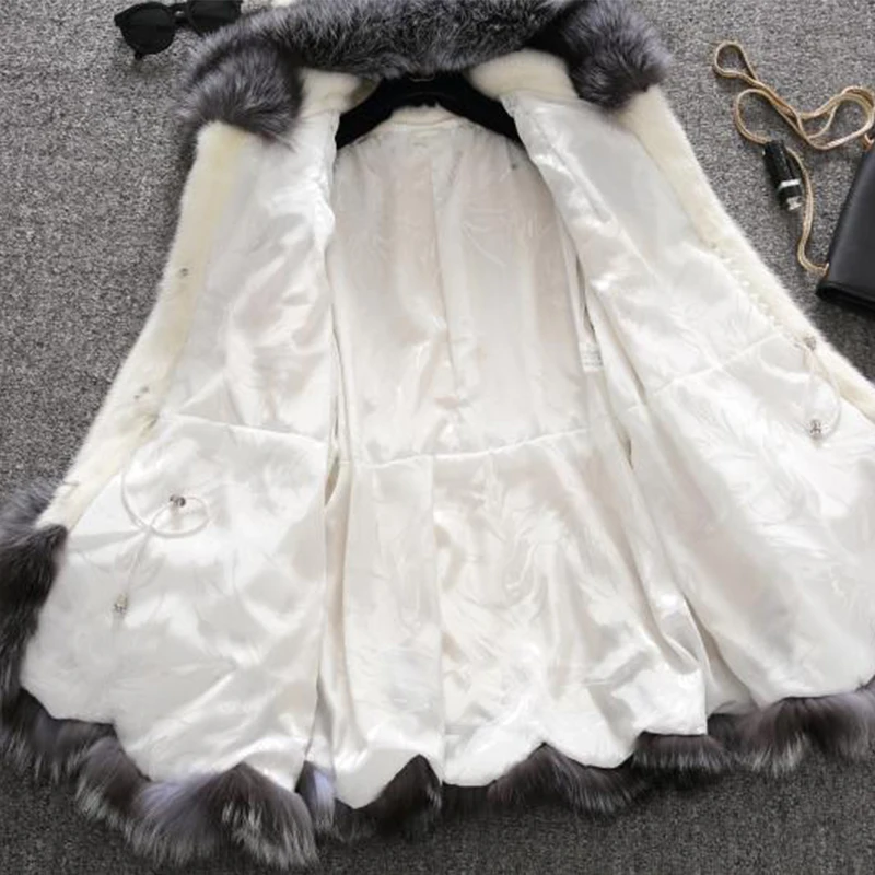 2021 зимняя куртка для женщин из искусственного лисьего меха с капюшоном Тонкий