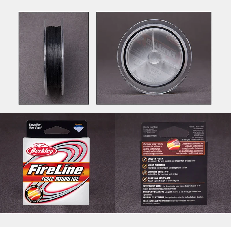 Berkley FireLine Micro Ice 50yd/45m хрустальные дымовые рыболовные линии плетеный провод жесткий Морской Карп Pesca для подледной рыбалки 2lb-10lb